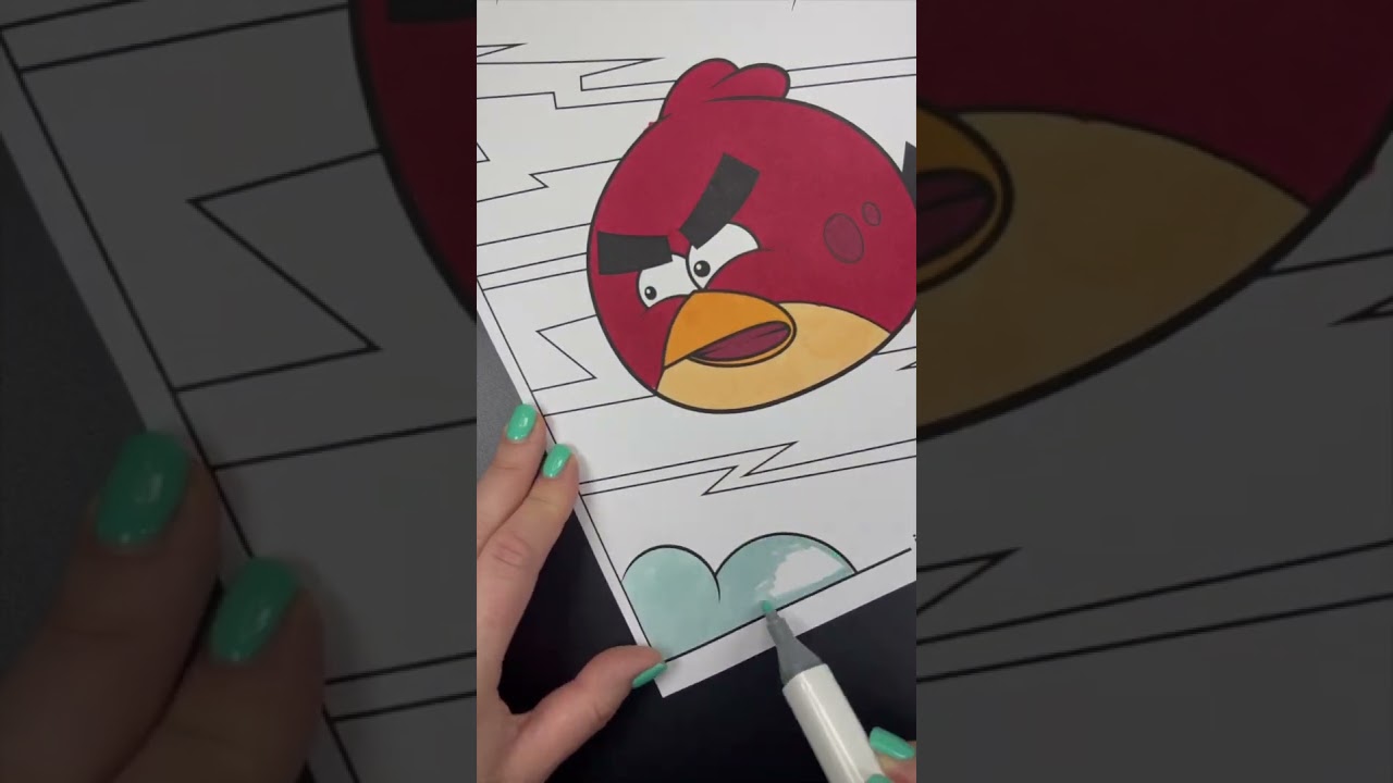 Coloring Angry Birds #coloringpages #art #games #for everyone