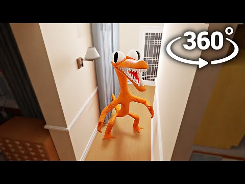 360° Orange enters your House in real life! | Rainbow Friends VR