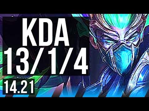KASSADIN vs XERATH (MID) | 13/1/4, Legendary | KR Master | 14.21