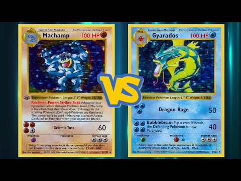 Retro Format Base Set Pokemon TCG Battle! Machamp/Alakazam Vs Gyarados/Blastoise!