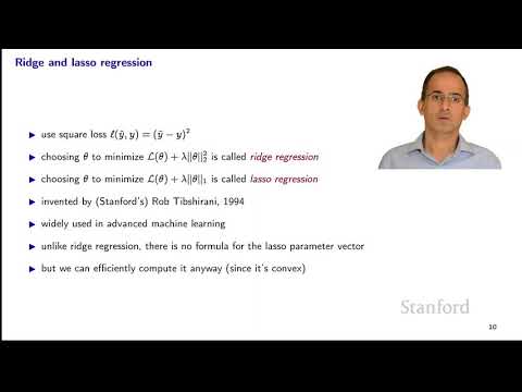 Stanford EE104 Introduction to Machine Learning | 2020 | Lecture 10 non quadratic regularizers