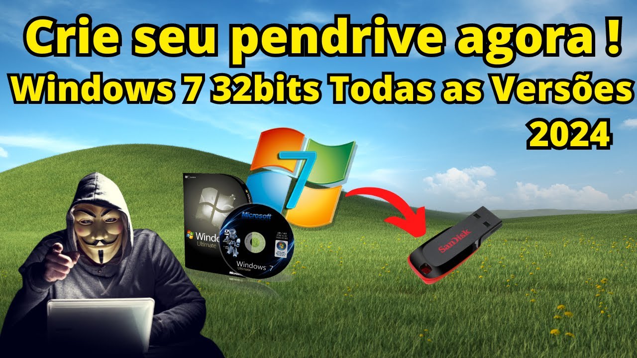 Create your bootable pendrive, Windows 7 32 bits all versions 2024 updated