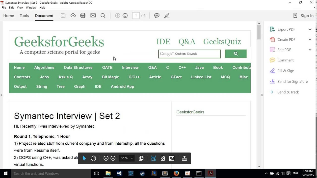 Geeksforgeeks Interview Sets Converted to PDF Files