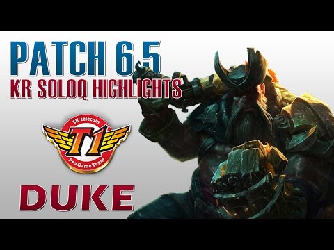 SKT T1 Duke - Gangplank Top Lane - KR SoloQ Highlights
