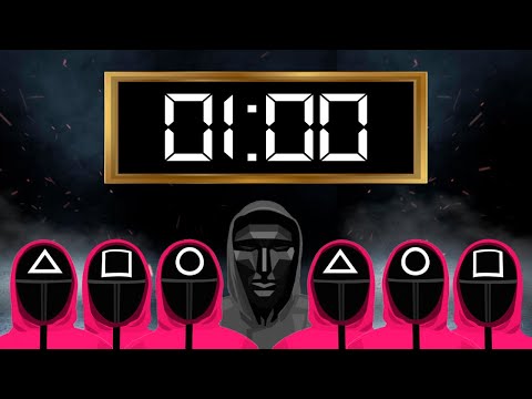 🔴⚫ Cronometro 1 Minuto: de El Juego del Calamar Netflix con música