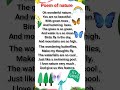 Poem On Nature Poem On Nature In English Nature Poem Nature Poem In English Youtubeshorts Shorts