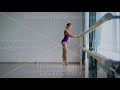 Slow Motion Of Adorable Girl Ballet Dancer In Purple Leotard And Pointe Shoe Standing On Tiptoes