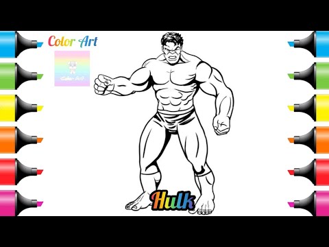 How to draw to Hulk , Coloring pages , Cartoon , Marvel , Superhero