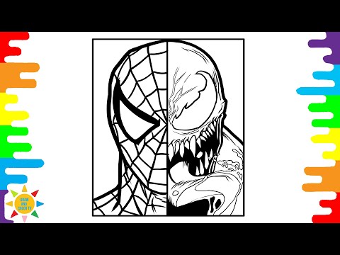 Spiderman Vs Venom Coloring Pages | Spiderman Face Coloring | Venom Face Coloring