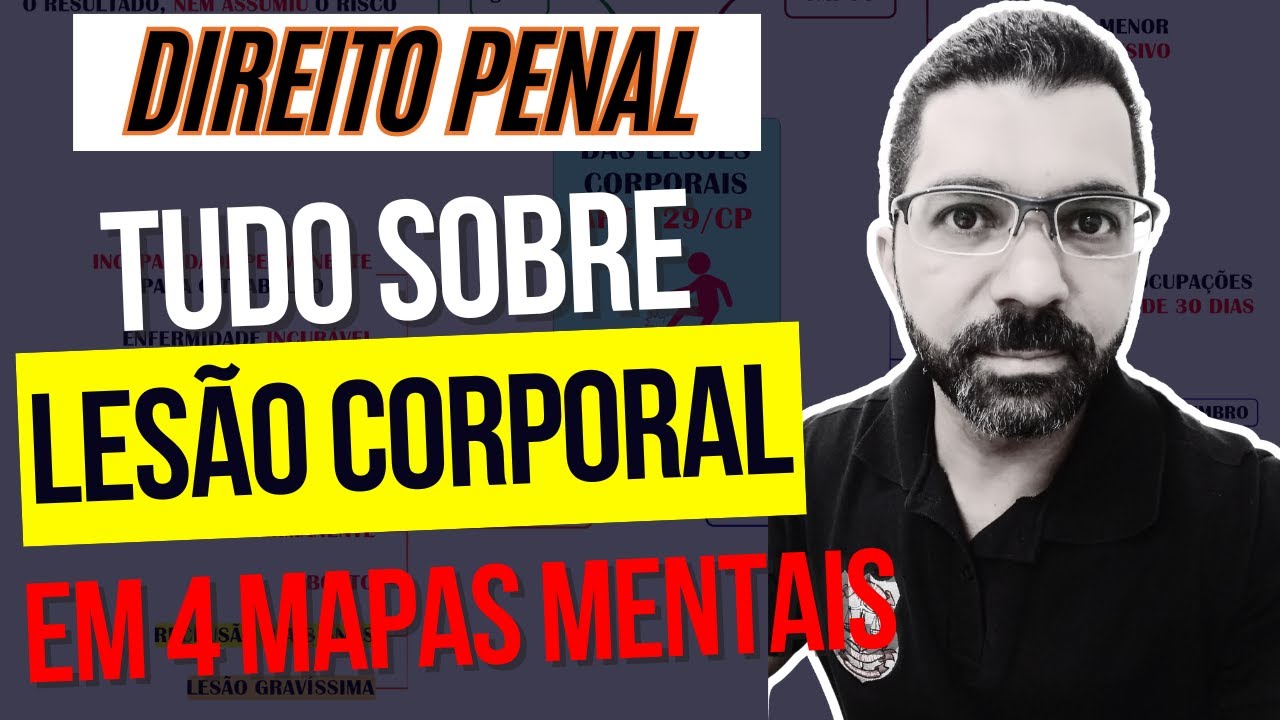 Revisando TUDO sobre LESÃO CORPORAL (Art. 129/CP) I Vídeo Aula com MAPA MENTAL