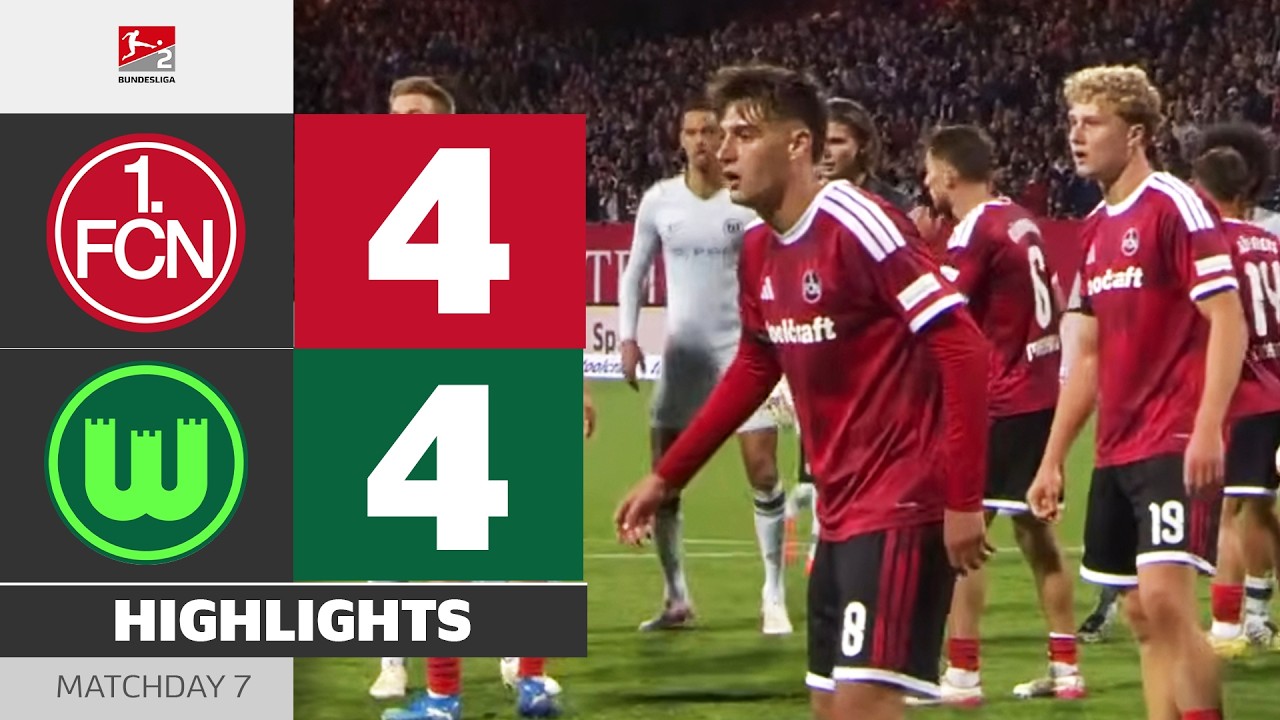 8 GOALS! MADNESS In Injury Time! | 1. FC NÜRNBERG - VFL WOLFSBURG | Highlights | MD 7 – Bundesliga 2