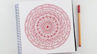Easy & Simple Mandala using Colored Pens | How to Draw Basic Colorful Mandala Art for Beginners