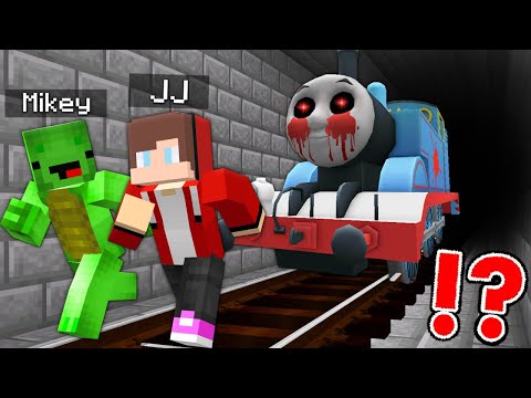 JJ and Mikey escape horror Thomas in Minecraft! Must watch!