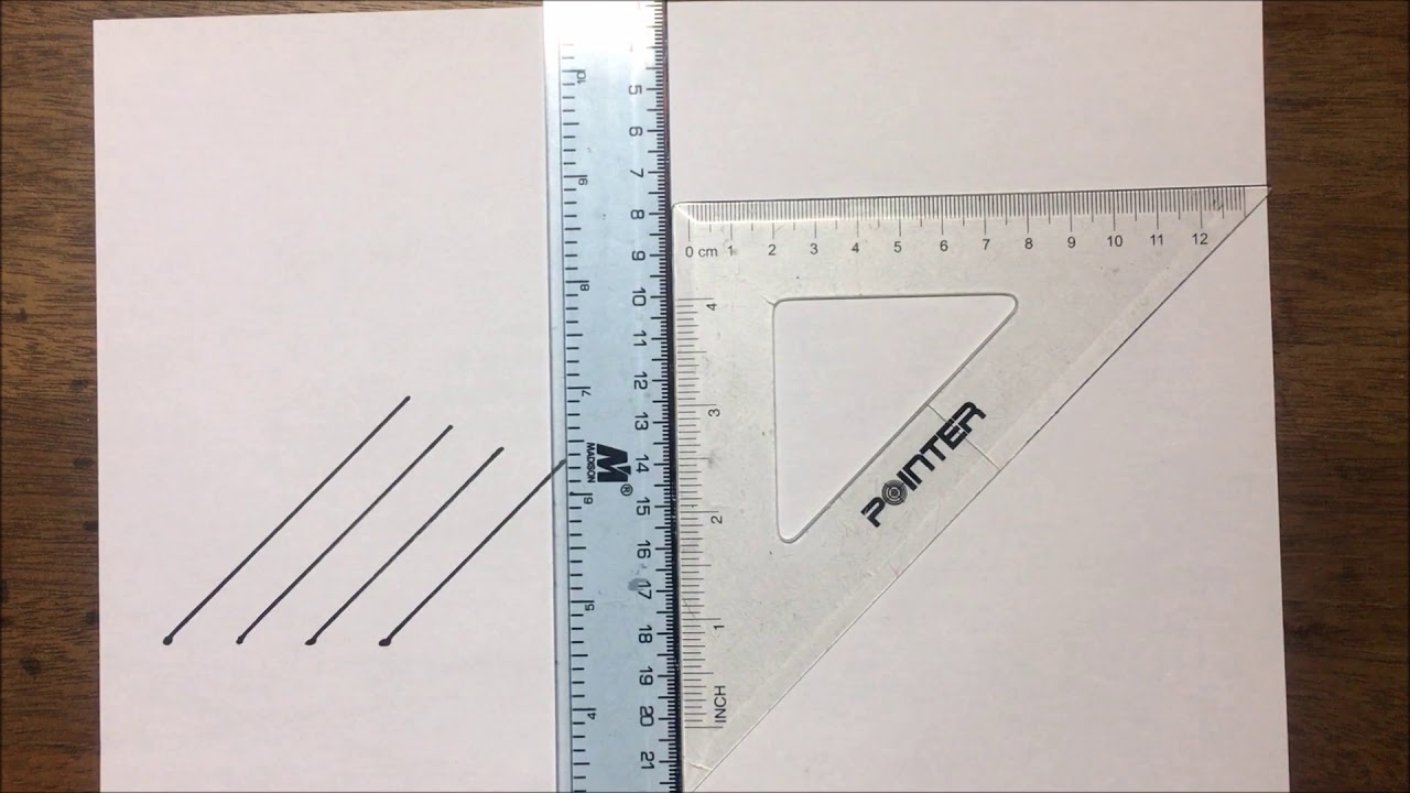 Trazar rectas paralelas usando regla y escuadra