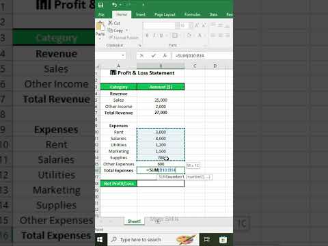 Profit & Loss Statement in Excel | track and analyze your business finances