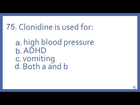 Top 200 Drugs Practice Test Question - Clonidine is used for (PTCB PTCE NAPLEX NCLEX Test Prep)