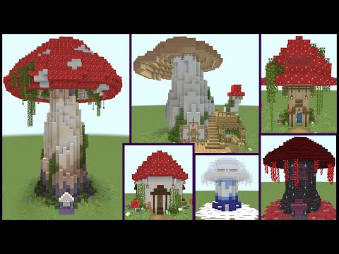 How to build MUSHROOM HOUSES in Minecraft - 7 designs + world download!