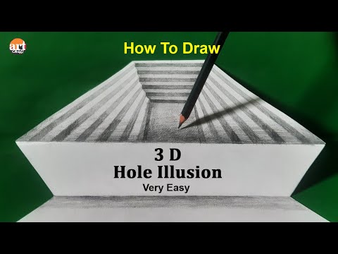 Very Easy || How To Draw 3D Hole Illusion || 3D Trick Art On Paper || 3D Drawing Hole Easy