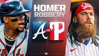 LEADOFF HOME RUN ROBBERY! Brandon Marsh denies Ronald Acuña Jr. of a leadoff blast | MLB Highlights