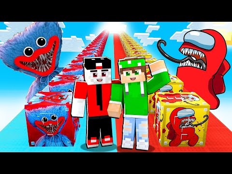 LUCKYBLOCK *HUGGY WUGGY* contro LUCKYBLOCK *AMONG US* su MINECRAFT!