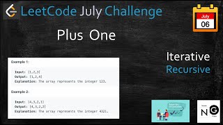 YouTube video 'plus one | plus one leetcode | leetcode 66 | iterative & recursive'