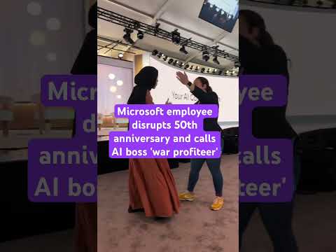 Microsoft employee disrupts 50th anniversary and calls AI boss 'war profiteer'