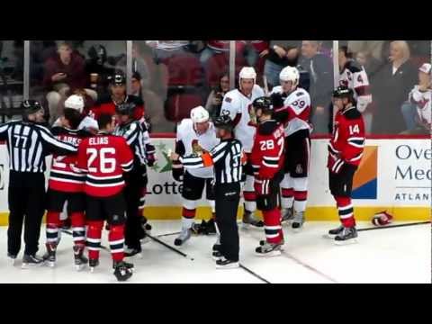 nj devils vs ottawa senators fight
