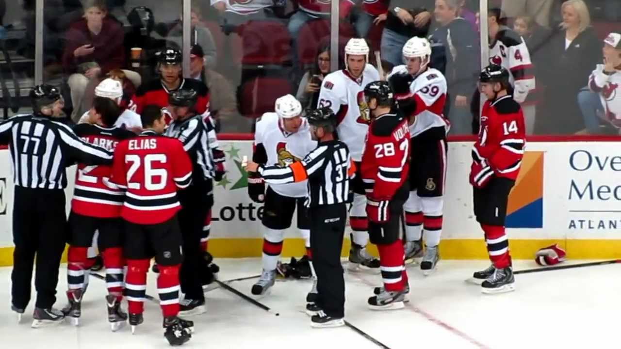 nj devils vs ottawa senators fight