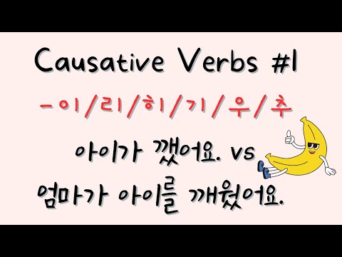 Korean Causative Verb #1 | -이/리/히/기/우/추 Short Causative Verbs
