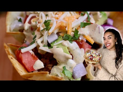 Easy Taco Salad Recipe | Tortilla Bowl Salad | Healthy 20 Min Meal