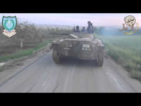 اغتنام عربة بي ام بي في حاجز الصياد بعد السيطرة عليه من قبل لواء درع ادلب ضمن معركة صدى الأنفال