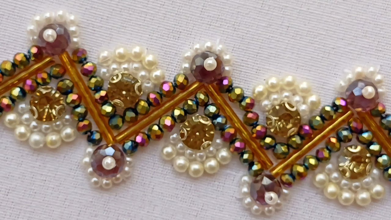 Teaching how to sew a sample of the Majlis embroidery border 💥💥💥#diy