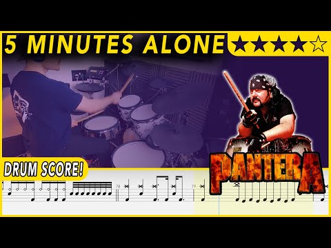 5 Minutes Alone - Pantera | DRUM SCORE Sheet Music | #627 DRUMSCRIBE