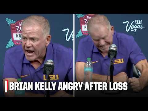 Brian Kelly IRATE after LSU's loss to USC, hits the table out of frustration | ESPN College Football