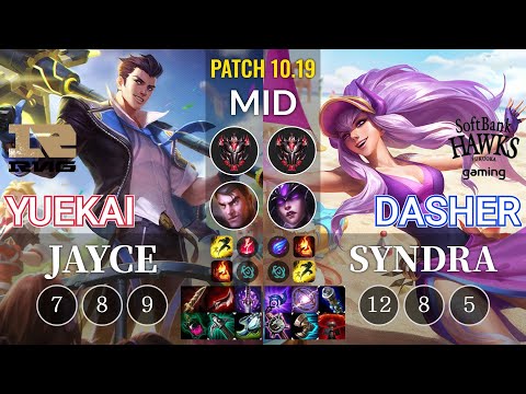 RNG yuekai Jayce vs SHG Dasher Syndra Mid - KR Patch 10.19