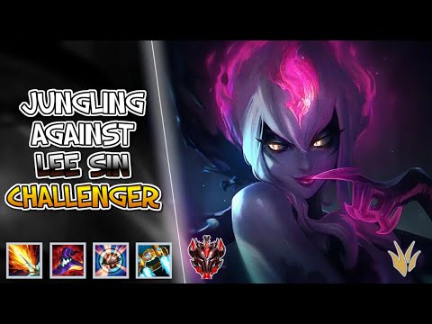 JUNGLING AGAINST CHALLENGER LEE SIN | 1 BURST COMBO ENEMIES - WILD RIFT EVELYNN GAMEPLAY