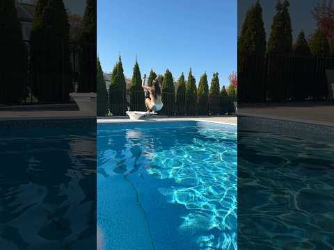 BACKWARDS DIVE into the Freezing Cold Dirty Pool #shorts
