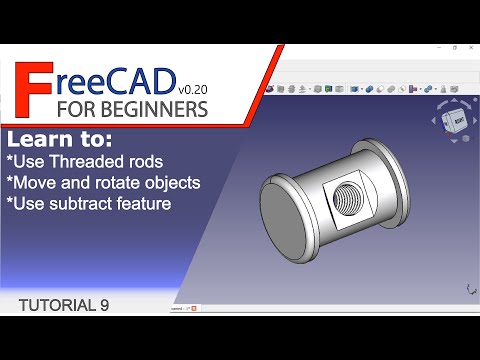 FreeCAD 0.20 Beginners tutorial 9: PartDesign, Part and Fasteners workbench trick