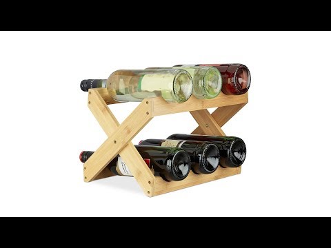 Weinregal Bambus Braun - Bambus - 36 x 22 x 20 cm