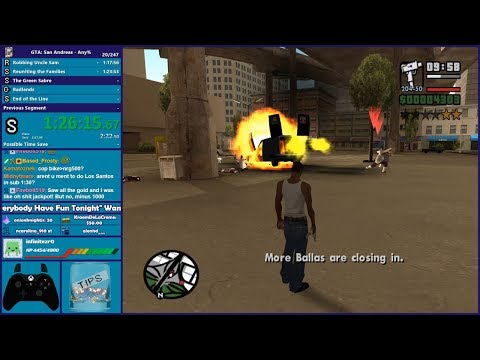GTA San Andreas Any% Speedrun - Hugo_One Twitch Stream - 2/6/2019