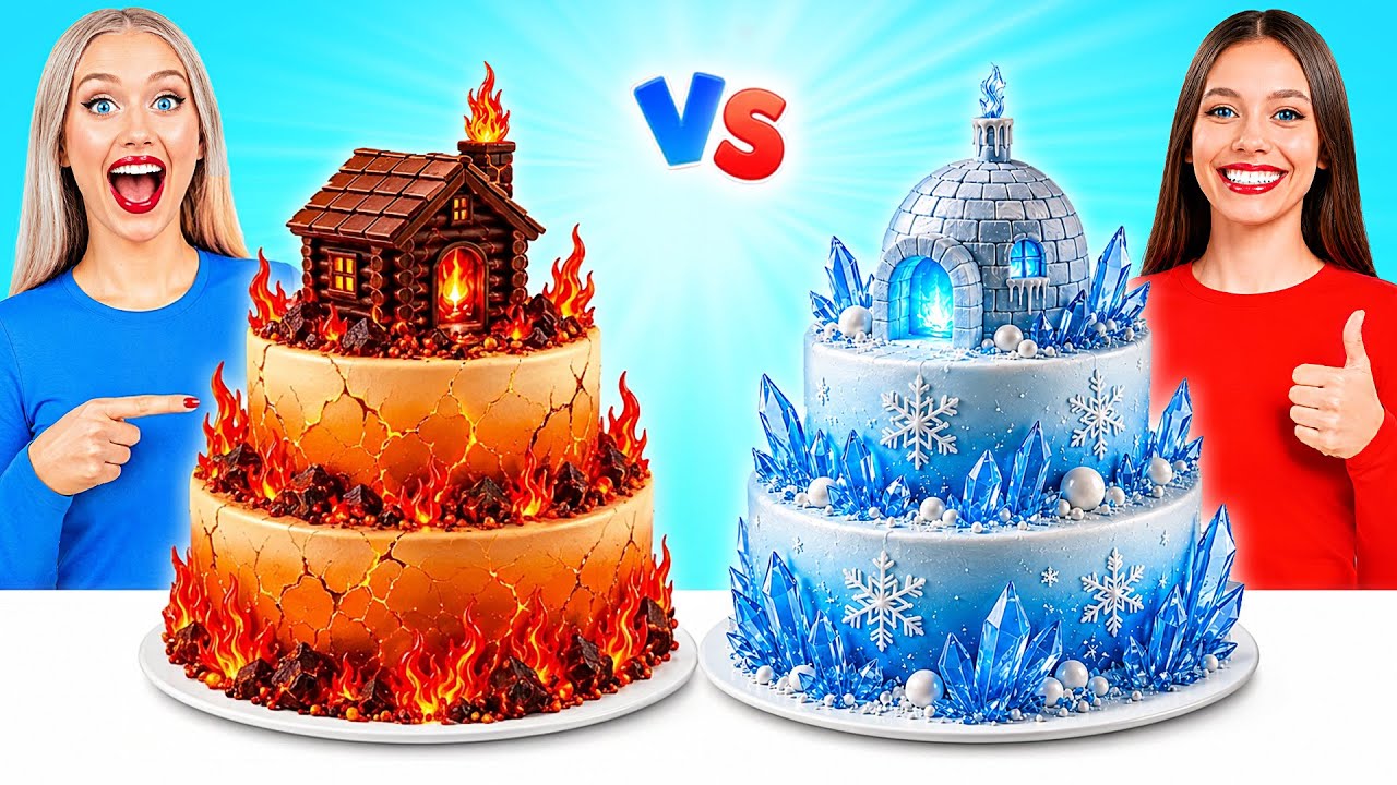 Hot vs Cold Cake Decorating Challenge | Edible Battle by Multi DO Challenge