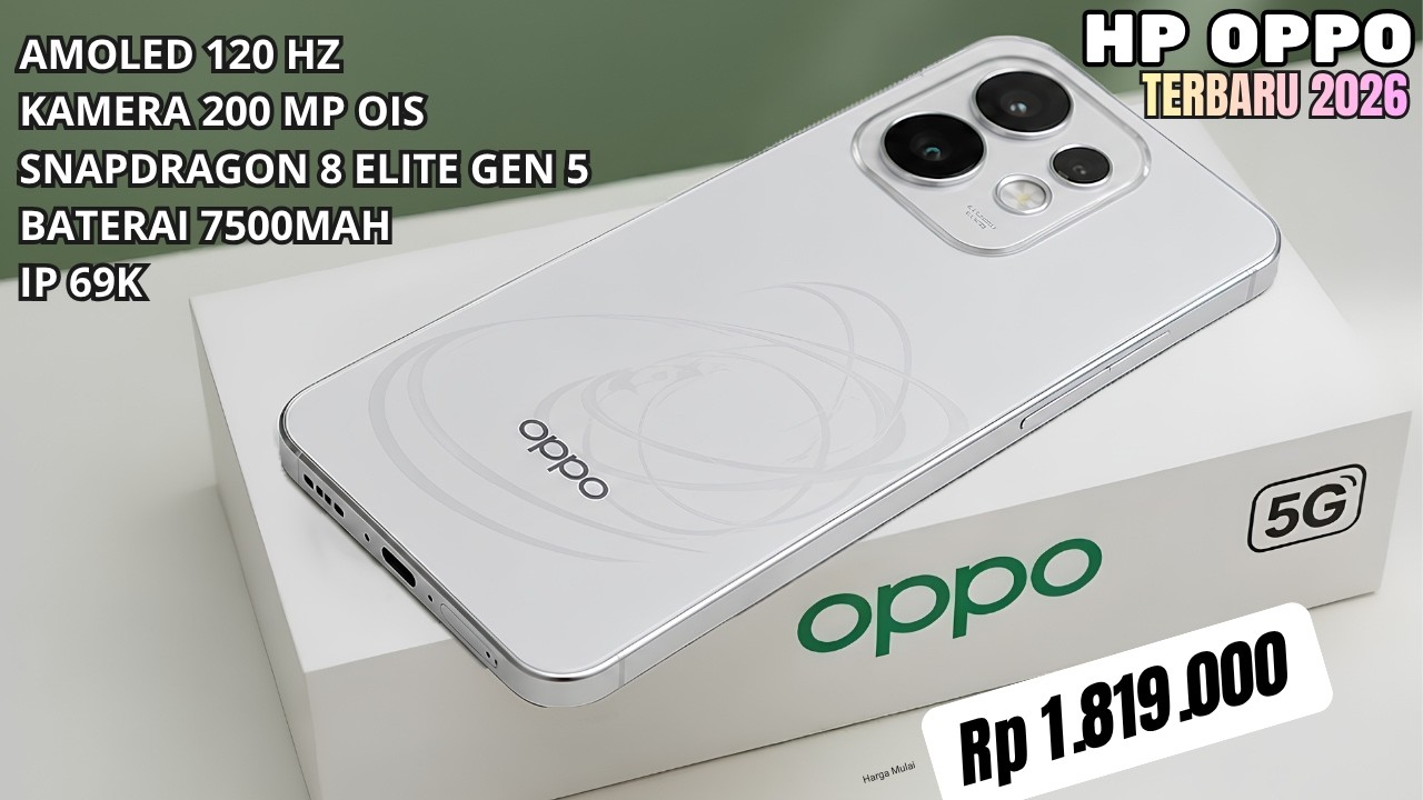 BARU DIRILIS‼️RAM 12/512 GB, 7500MAH - HP OPPO TERBARU DAN TERBAIK AGUSTUS 2026