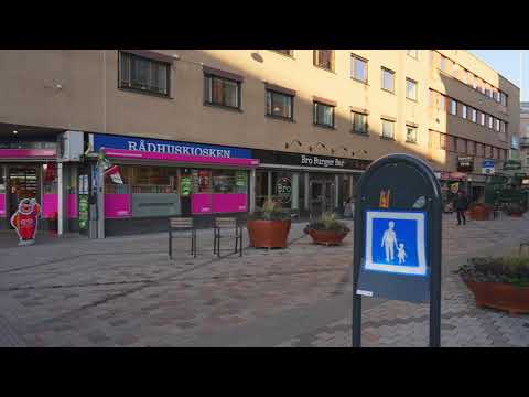 Sweden, Gävle, walk from Centrum to Train Station