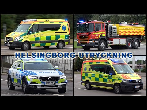 Fire Engines, Ambulances and Police responding in Helsingborg (collection)