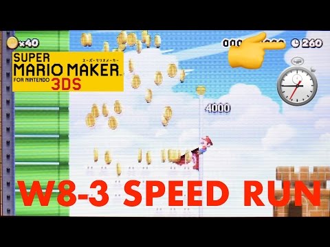 [SPEEDRUN 34] Nintendo Super Mario Maker 3ds Challenge World 8-3 Speed Run
