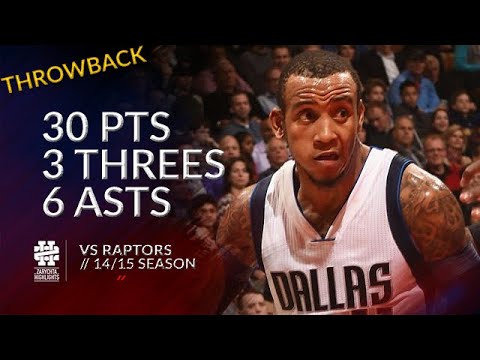 Monta Ellis 30 pts 3 threes 6 asts vs Raptors 14/15 season