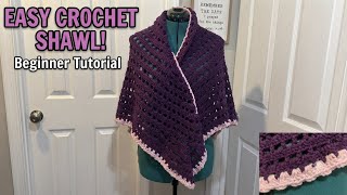 The easiest crochet shawl tutorial for absolute beginners #crochet #diy #handmade 