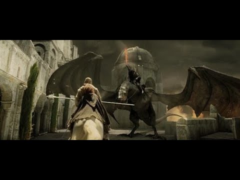 Gandalf contra el Rey Brujo de Angmar en Minas Tririth.