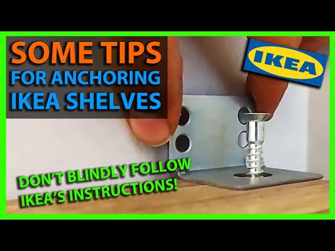 Part of a video titled Tips for Anchoring IKEA Shelves To The Wall - YouTube