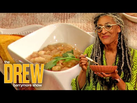 Chef Carla Hall Teaches Drew How to Make Creamy White Beans with Caramelized Onions